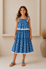 🌸 BACK TO SCHOOL KLEID– BLUE DAISY GRÖSSE 6- 8 JAHRE (Copy)