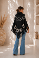 Desert Moon Poncho Black