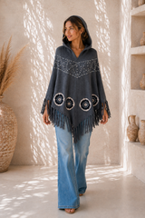 Desert Moon Poncho Grau