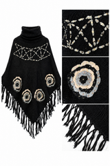 Desert Moon Poncho Black