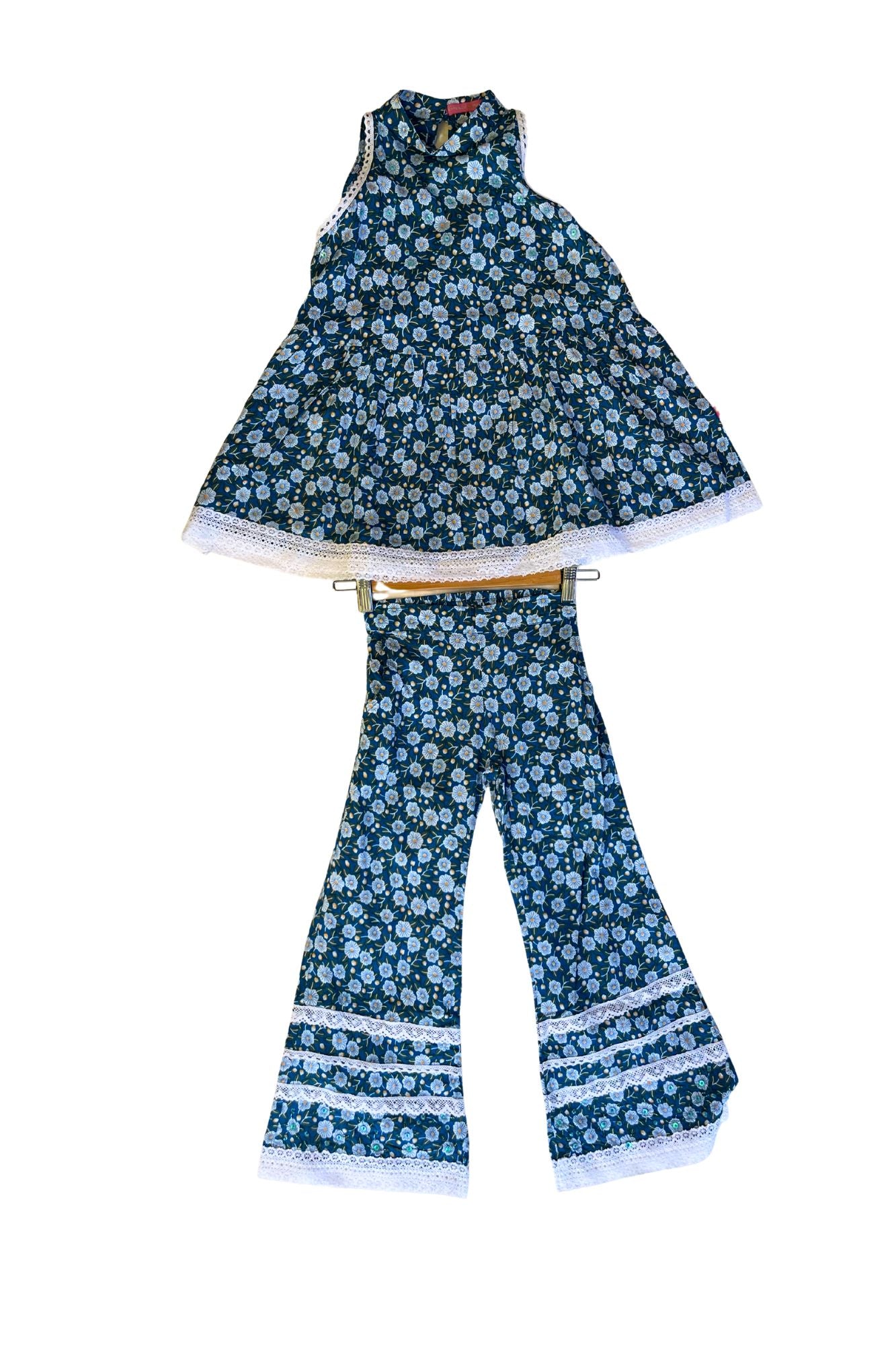 🌸 BACK TO SCHOOL SET– BLUE FLOWER GRÖSSE 6- 8 JAHRE