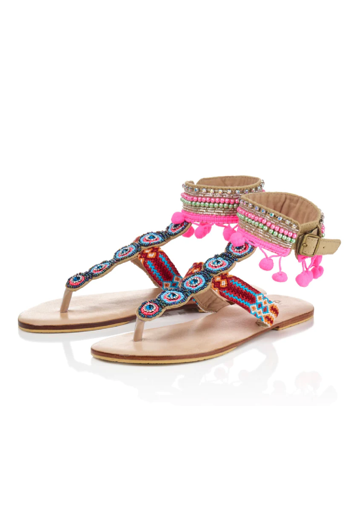 Sandalen mit Aufwendiger Stickerei